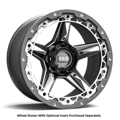 Product of Grid Wheels 17x9 Black With Natural Accents Wheel - 5x4.50 Bolt Pattern 