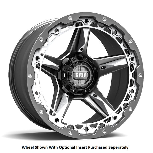 Product of Grid Wheels 17x9 Black With Natural Accents Wheel - 5x4.50 Bolt Pattern 