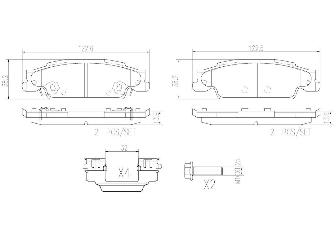 Product of Brembo P09007N Brake Pad - Set Of 4 