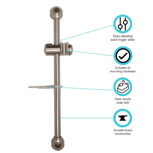 Product of Dura Faucet Df-Sa300cl-Sn Shower Head Slide Bar