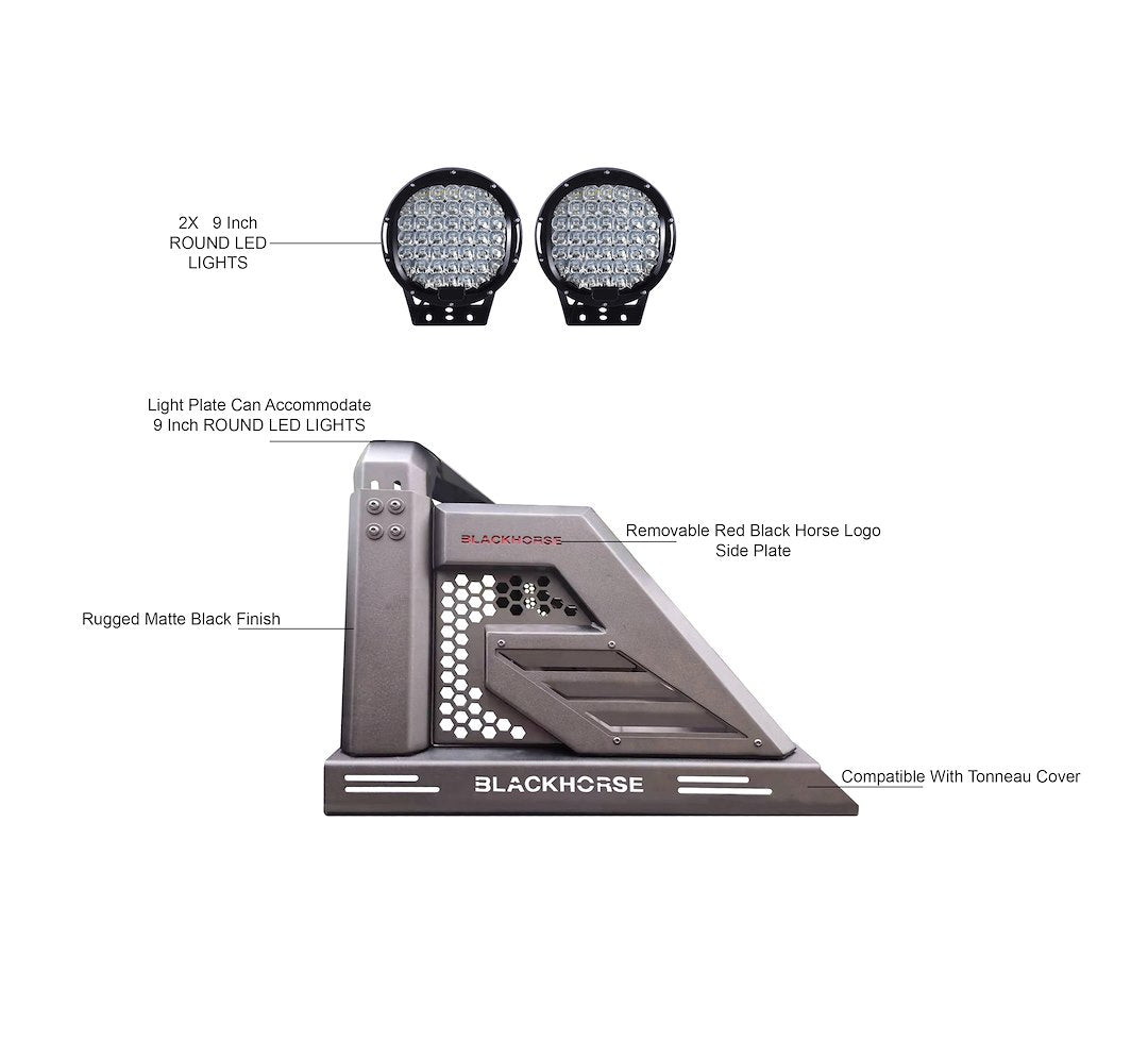 Product of Black Horse Offroad AR2-03B-PL69B  Truck Bed Bar 