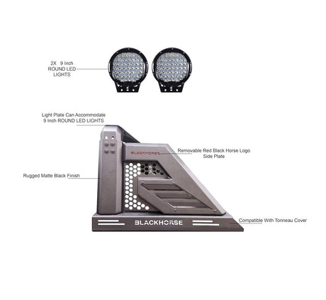 Product of Black Horse Offroad AR2-03B-PL69B  Truck Bed Bar 