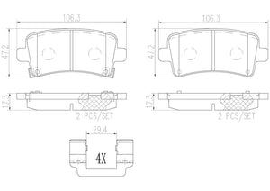 Product of Brembo P59060N Brake Pad - Set Of 4 