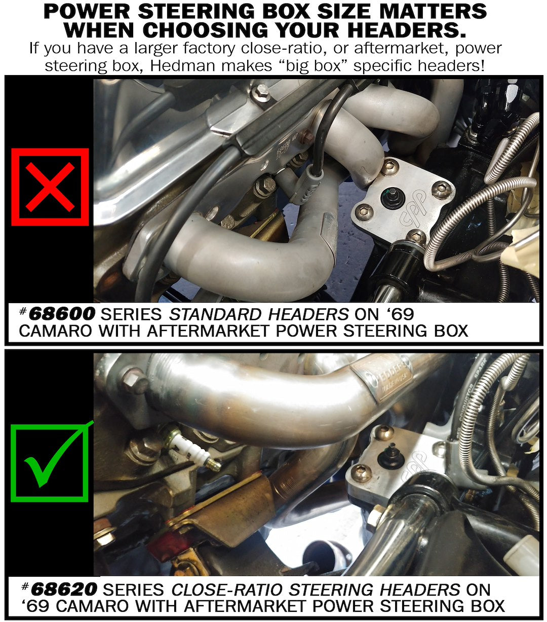 Hedman Hedders 68600 Exhaust Header||68600-68620installedcomparison.Jpg||89||h5668600||1607480