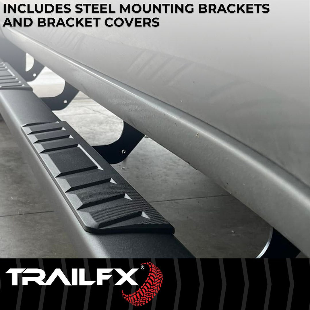 Product of TrailFX A4005B TFX 4" Trapezoid Side Steps Nerf Bar With Surface Steps 