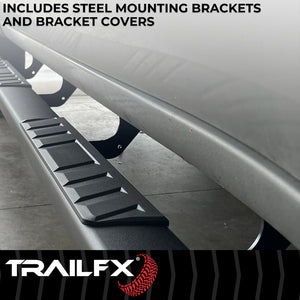 Product of TrailFX A4005B TFX 4" Trapezoid Side Steps Nerf Bar With Surface Steps 