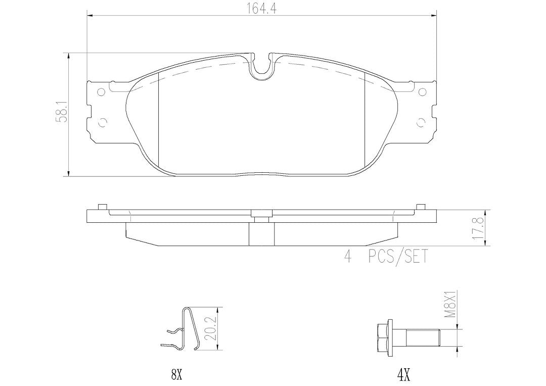 Product of Brembo P36021N Brake Pad - Set Of 4 