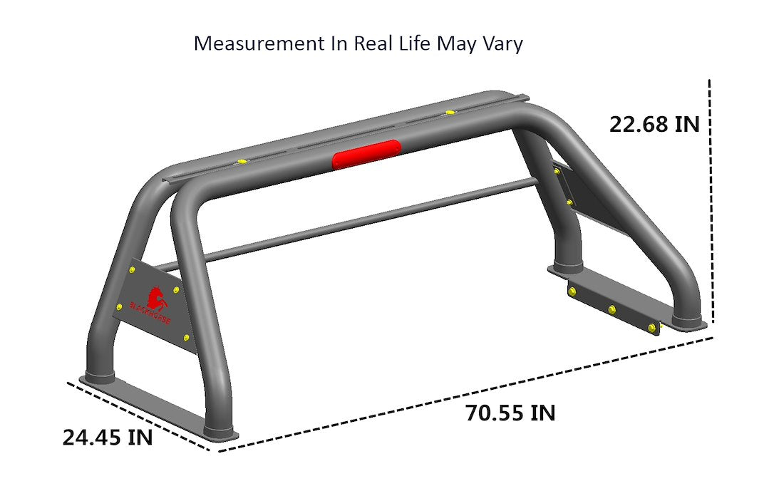 Product of Black Horse Offroad RB001BK-PLB  Truck Bed Bar 