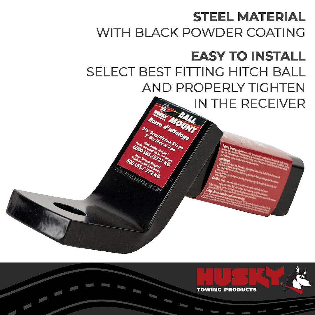 Product of Husky Towing 31359 2 Inch Receiver Trailer Hitch Ball Mount 