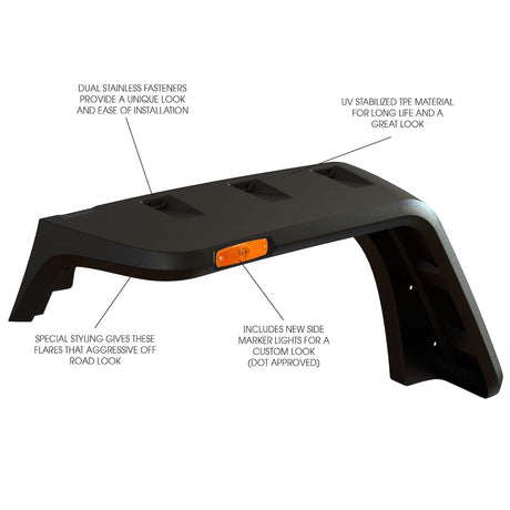 Product of Rugged Ridge 11640.10 Pocket Style/ Exposed Fasteners Black Fender Flare - Set Of 4 