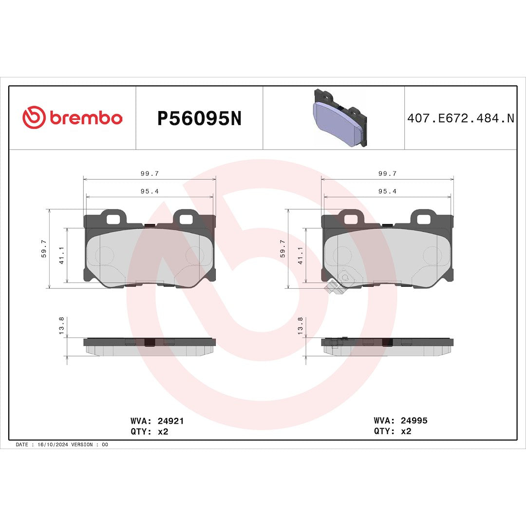 Brembo P56095n Brake Pad||p56095n_Drw.Jpg||87||brmp56095n||1753804