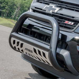 Product of Aries B35-2002 Bull Bar Black Semi-Gloss Powder Coated 3 Inch Yes with skid plate 