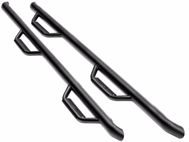 Product of N-Fab N16100CC-6-TX Black Matte Textured Powder Coated Round Nerf Bar - Truck Wheel To Wheel 