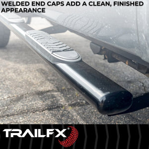 Product of TrailFX A7003B TFX 5" Oval Straight Side Bars Nerf Bar With Surface Steps 