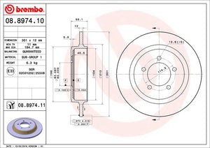 Product of Brembo 08897411C02 Solid 1 Piece Brake Rotor 