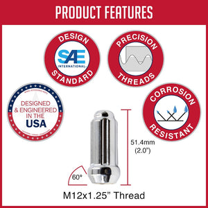 Product of Coyote Wheel Accessories 631144 60 Degree Conical 12x1.25 Lug Nut 