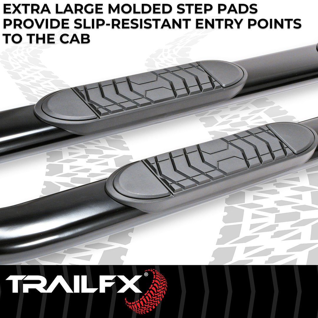 Product of TrailFX A7067B TFX 5" Oval Bent Side Bars Nerf Bar With Surface Steps 