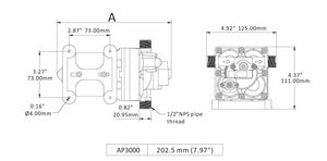 Aqua Pro 21849 Fresh Water Pump||21847-21849_Drawing.Jpg||86||aqp21849||1073849