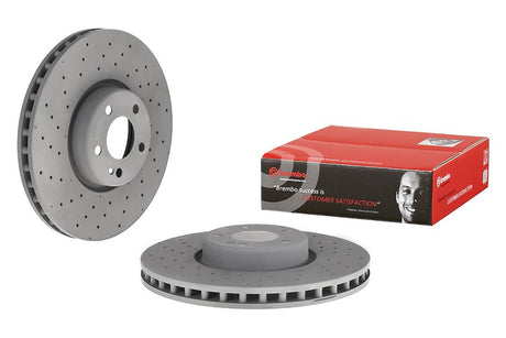 Product of Brembo 09D52923C02 Vented Cross Drilled 1 Piece Brake Rotor 
