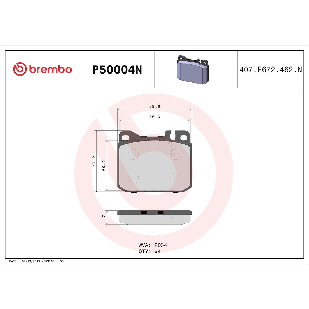 Brembo P50004n Brake Pad||p50004n_Drw.Jpg||87||brmp50004n||1753317
