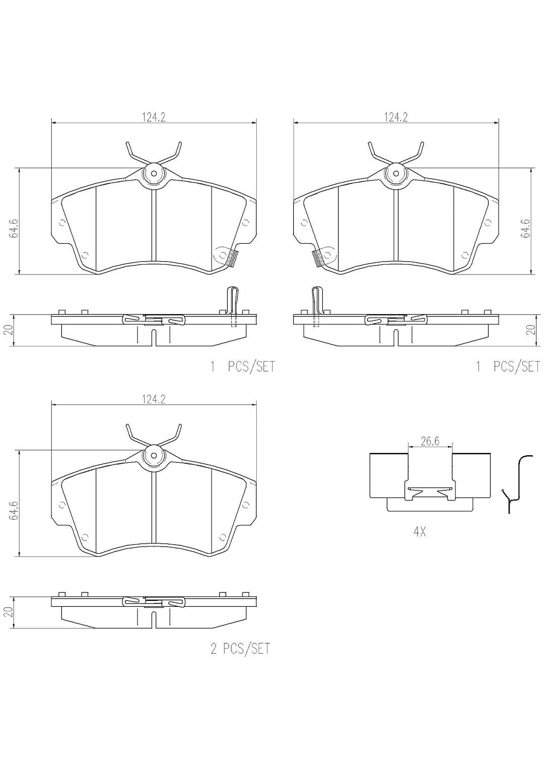 Product of Brembo P11012N Brake Pad - Set Of 4 