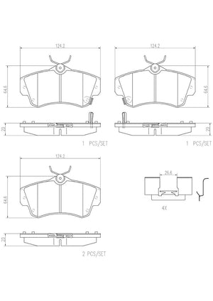 Product of Brembo P11012N Brake Pad - Set Of 4 