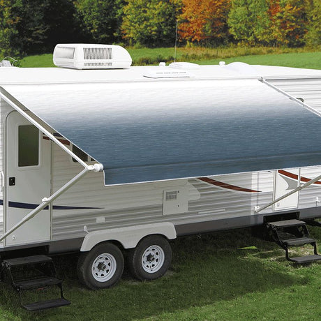 Product of Carefree RV JU176C00 Blue/ Green RV Patio Vinyl Awning Fabric 