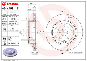 Product of Brembo 09A19811C02 Vented 1 Piece Brake Rotor 