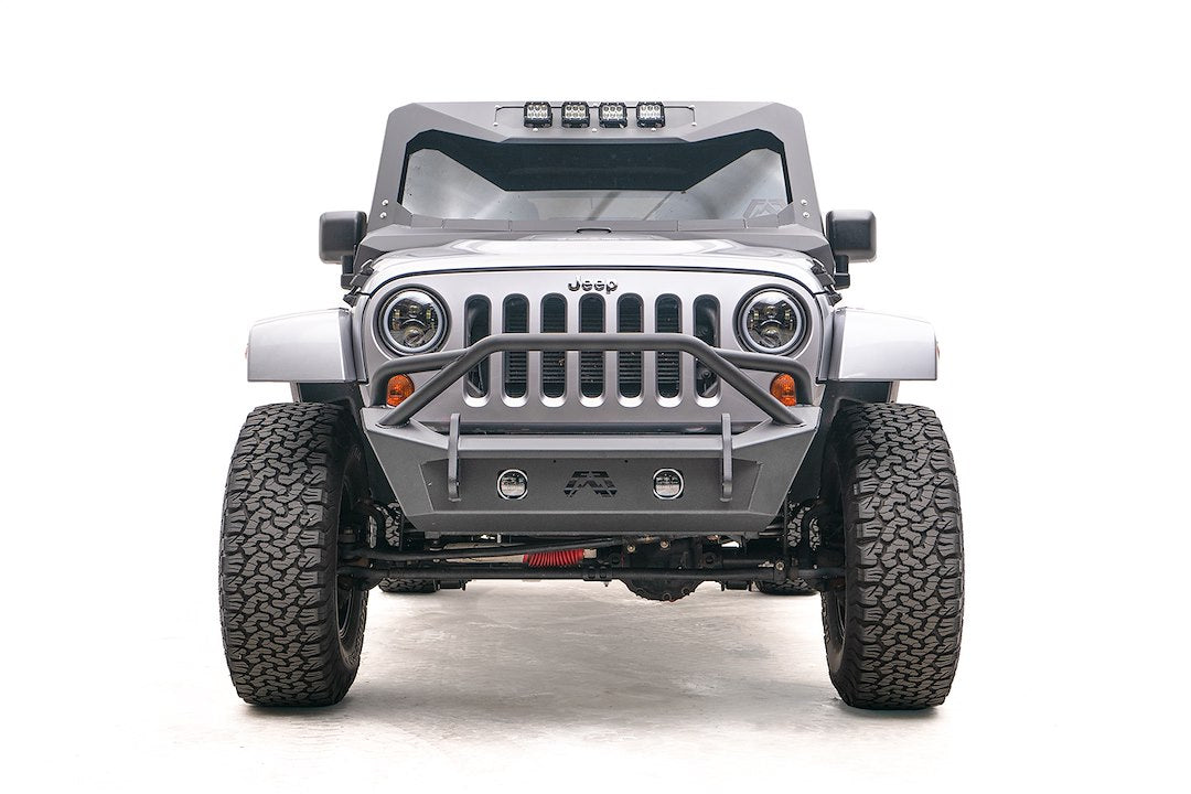 Product of Fab Fours JK07-B1952-1 Stubby Series Steel Powder Coated Bumper 