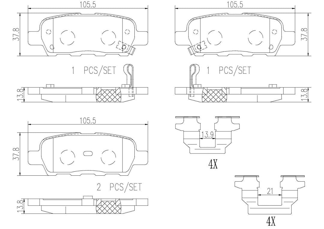 Product of Brembo P56046N Brake Pad - Set Of 4 