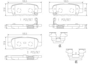 Product of Brembo P56046N Brake Pad - Set Of 4 