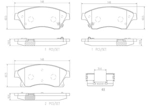 Product of Brembo P59076N Brake Pad - Set Of 4 