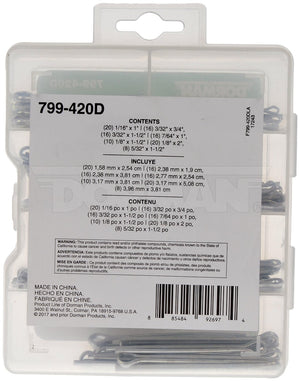 Dorman (Oe Solutions) 799-420d Cotter Pin Assortment||799-420d-002.Jpg||87||d18799420d||1244184