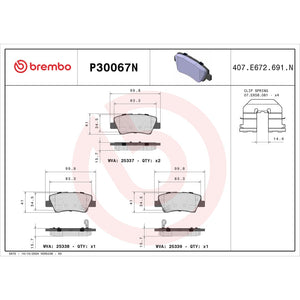 Brembo P30067n Brake Pad||p30067n_Drw.Jpg||91||brmp30067n||1753002