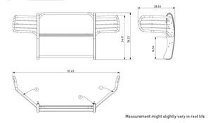 Product of Black Horse Offroad 17DG113MA Grille Guard Modular Black Powder Coated 