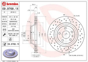 Product of Brembo 0997681XC02 Xtra Vented Cross Drilled 1 Piece Brake Rotor 