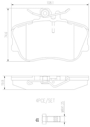 Product of Brembo P06017N Brake Pad - Set Of 4 