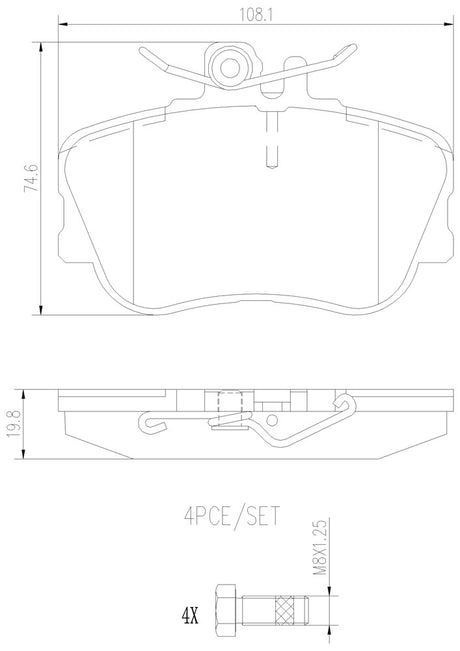 Product of Brembo P06017N Brake Pad - Set Of 4 