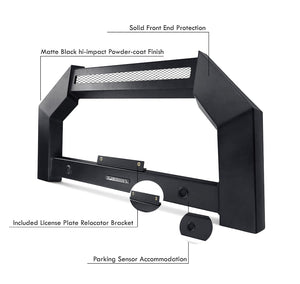Product of Black Horse Offroad AB-NI25-NL Bull Bar Black Satin 3 Inch No with skid plate 