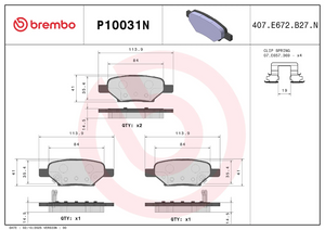 Brembo P10031n Brake Pad||p10031n_1.Png||86||brmp10031n||2104492