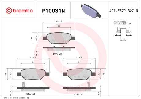 Brembo P10031n Brake Pad||p10031n_1.Png||86||brmp10031n||2104492