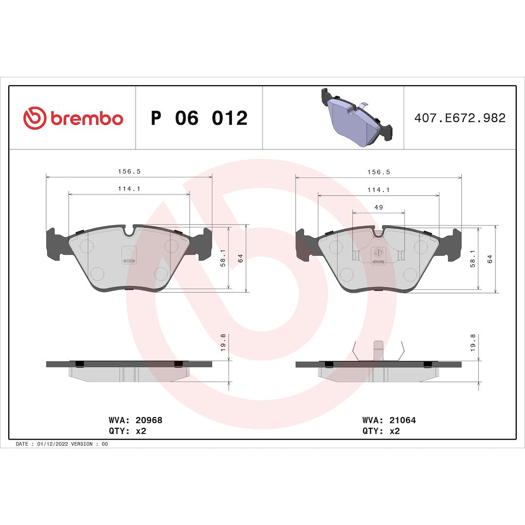 Brembo P06012 Brake Pad||p06012_Drw.Jpg||88||brmp06012||1752138