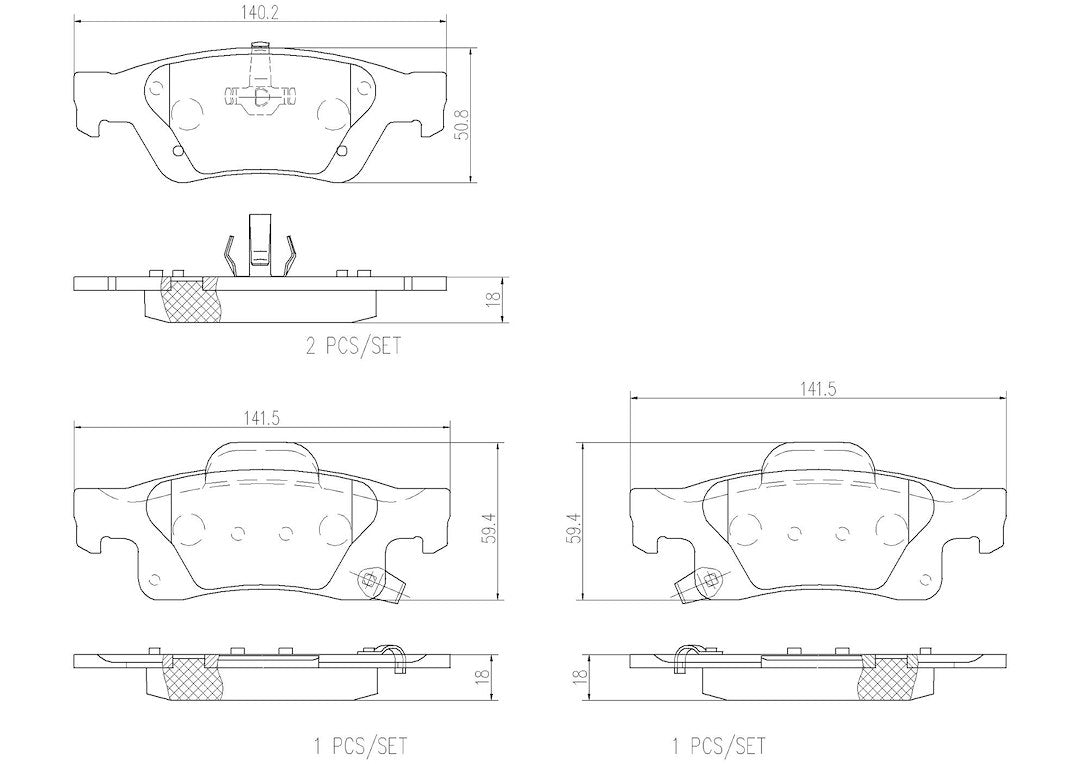 Product of Brembo P37016N Brake Pad - Set Of 4 