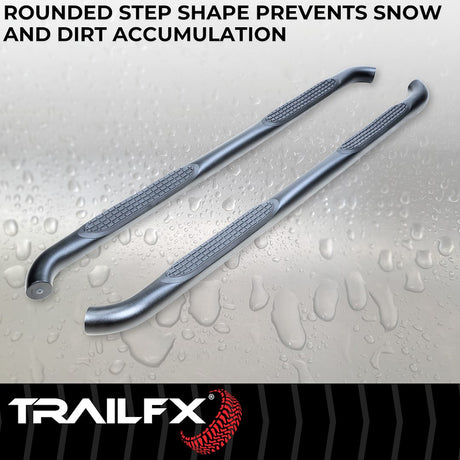 Product of TrailFX A0065T TFX Round Tube Side Steps Nerf Bar With Surface Steps 
