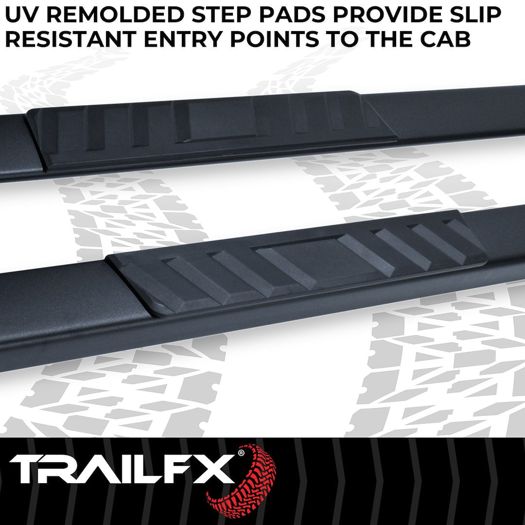 Product of TrailFX A4005B TFX 4" Trapezoid Side Steps Nerf Bar With Surface Steps 