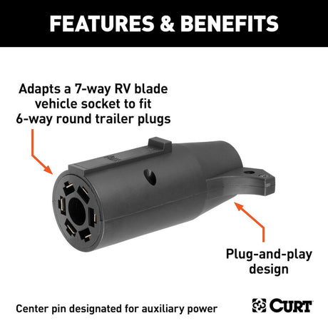 Product of Curt 57261 Trailer Wiring Connector Adapter