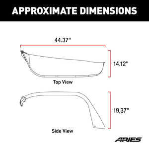 Product of Aries 1500203 Non-Exposed Fasteners Black Fender Flare - Set Of 2 