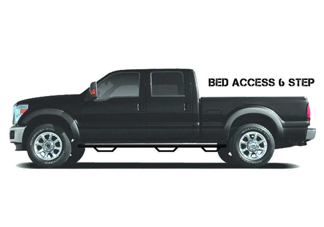 Product of N-Fab F99105CC-6-TX Black Matte Textured Powder Coated Round Nerf Bar - Truck Wheel To Wheel 
