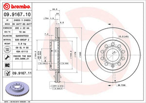 Product of Brembo 09916711C02 Vented 1 Piece Brake Rotor 