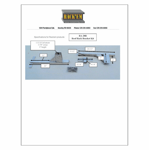 Rack-Em Pk-28b Ladder Rack Mounting Bracket||||88||rkmpk28b||2025972